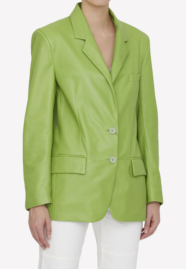 Salvatore Santoro Single-Breasted Leather Blazer S23SANTD-44060D-GLOV-LIME Lime