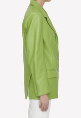 Salvatore Santoro Single-Breasted Leather Blazer S23SANTD-44060D-GLOV-LIME Lime