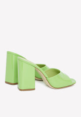 Anja 100 Leather Mules Paris Texas Green PX729-XVN01-KIWI