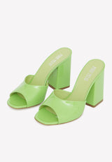 Anja 100 Leather Mules Paris Texas Green PX729-XVN01-KIWI