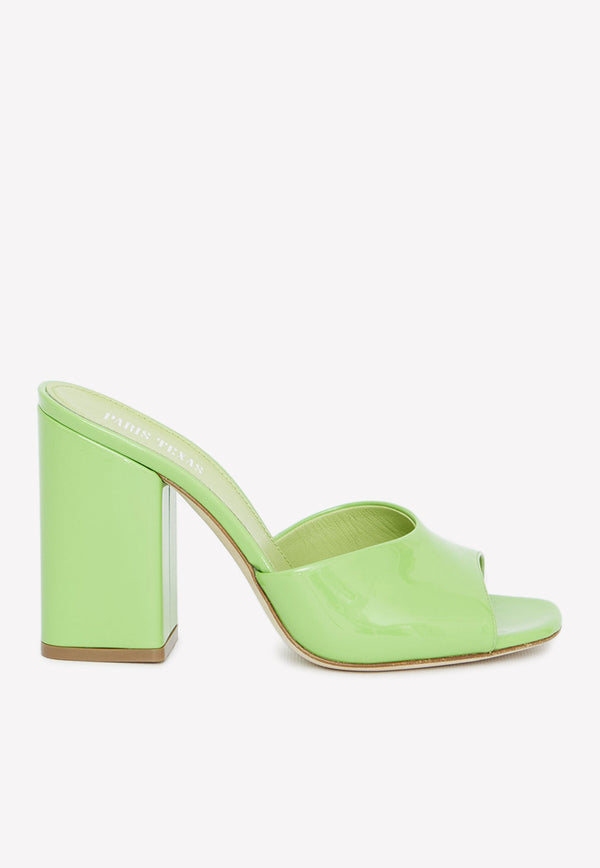 Anja 100 Leather Mules Paris Texas Green PX729-XVN01-KIWI