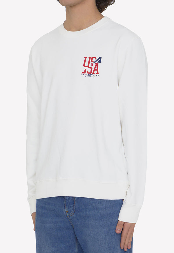 Autry Printed Pullover Sweatshirt White SWIM--2321