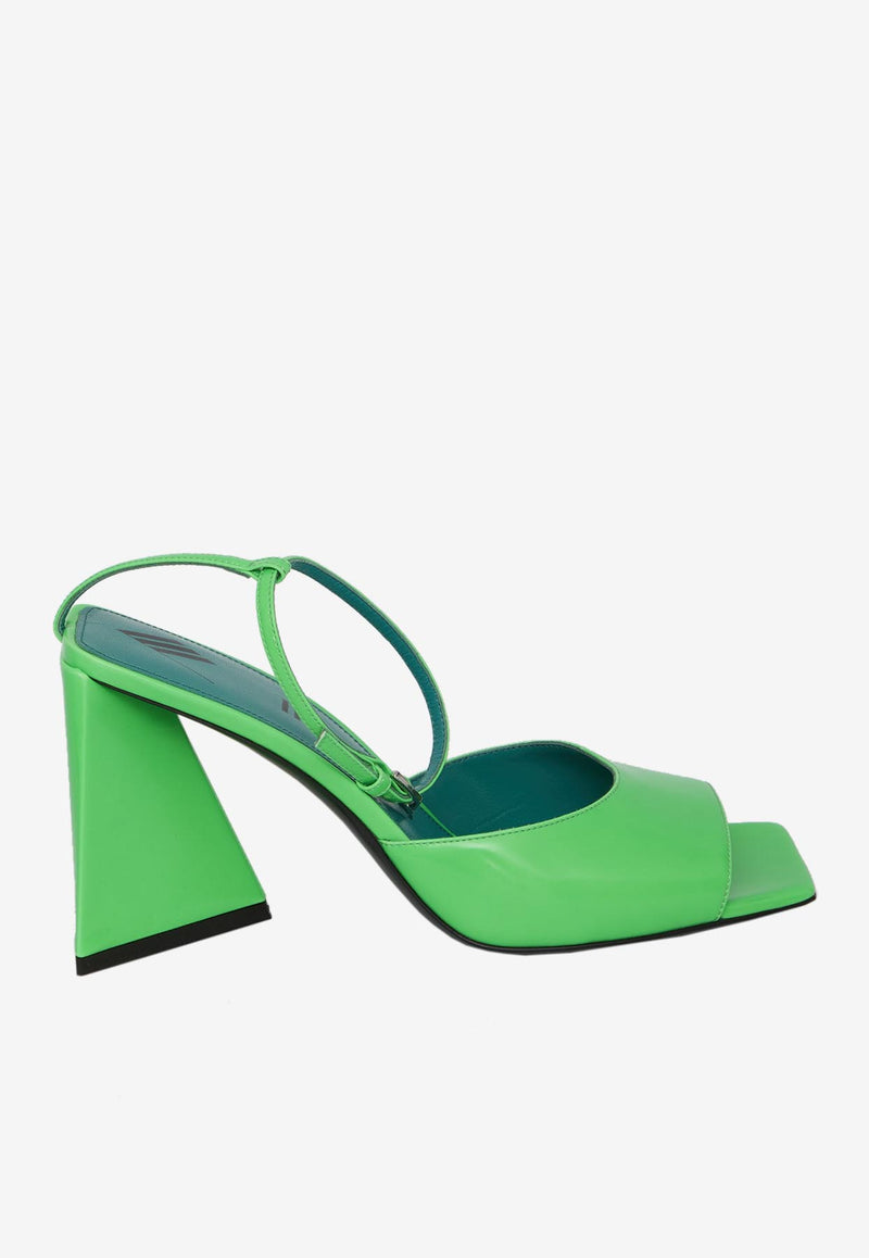 The Attico Piper 85 Sandals in Eco-Patent Leather 231WS599-E056-407 Green