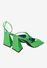 The Attico Piper 85 Sandals in Eco-Patent Leather 231WS599-E056-407 Green