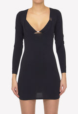 Alexander Wang Stretch Fabric V-neck Mini Dress Black 4KC2236004--001