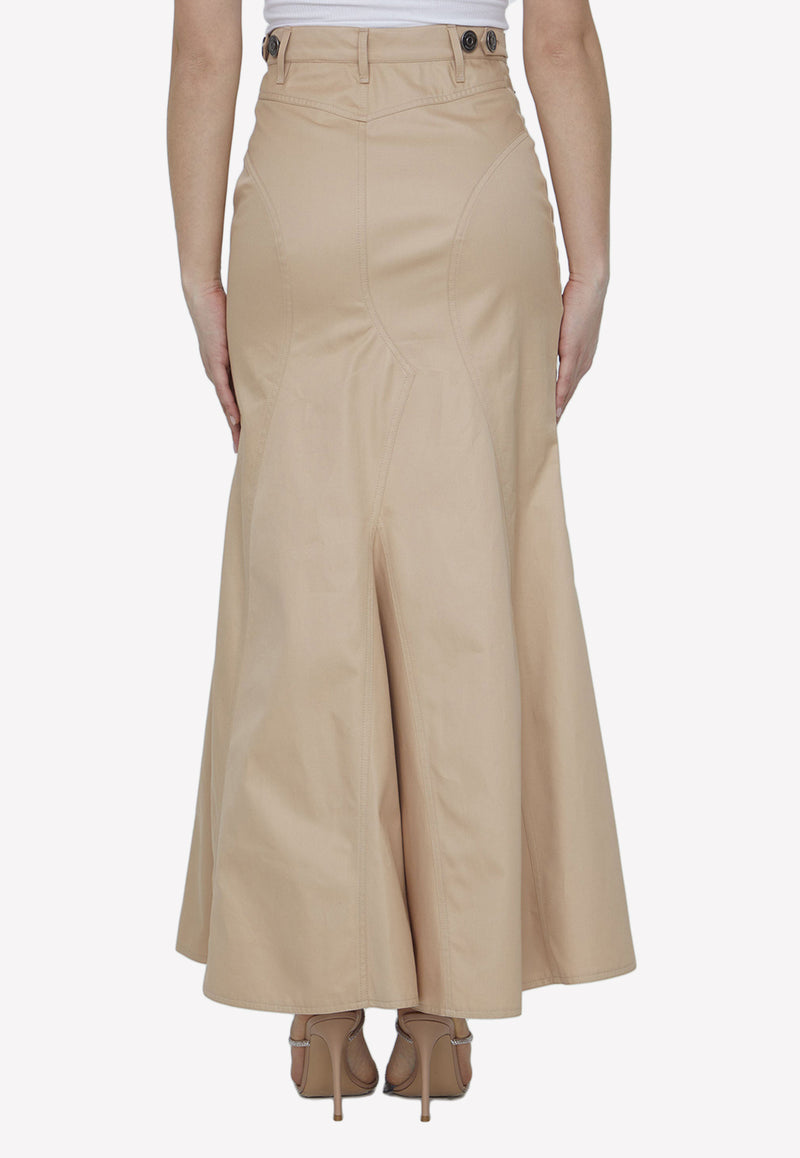 Burberry Gabardine Maxi Skirt Beige 8072129--A4366