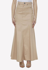 Burberry Gabardine Maxi Skirt Beige 8072129--A4366