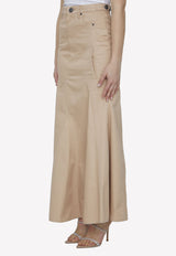 Burberry Gabardine Maxi Skirt Beige 8072129--A4366