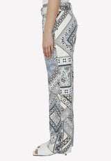 Etro Paisley-Print Straight-Leg Pants Cream 13516-9618-250