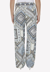 Etro Paisley-Print Straight-Leg Pants Cream 13516-9618-250