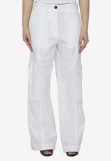 Jil Sander Wide-Leg Cargo Pants White J40KA0133-45127-100