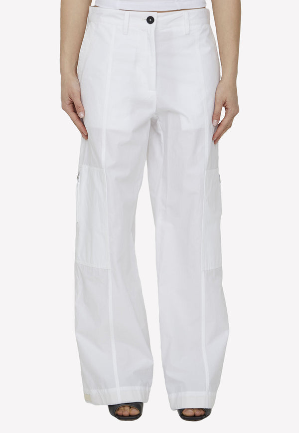 Jil Sander Wide-Leg Cargo Pants White J40KA0133-45127-100