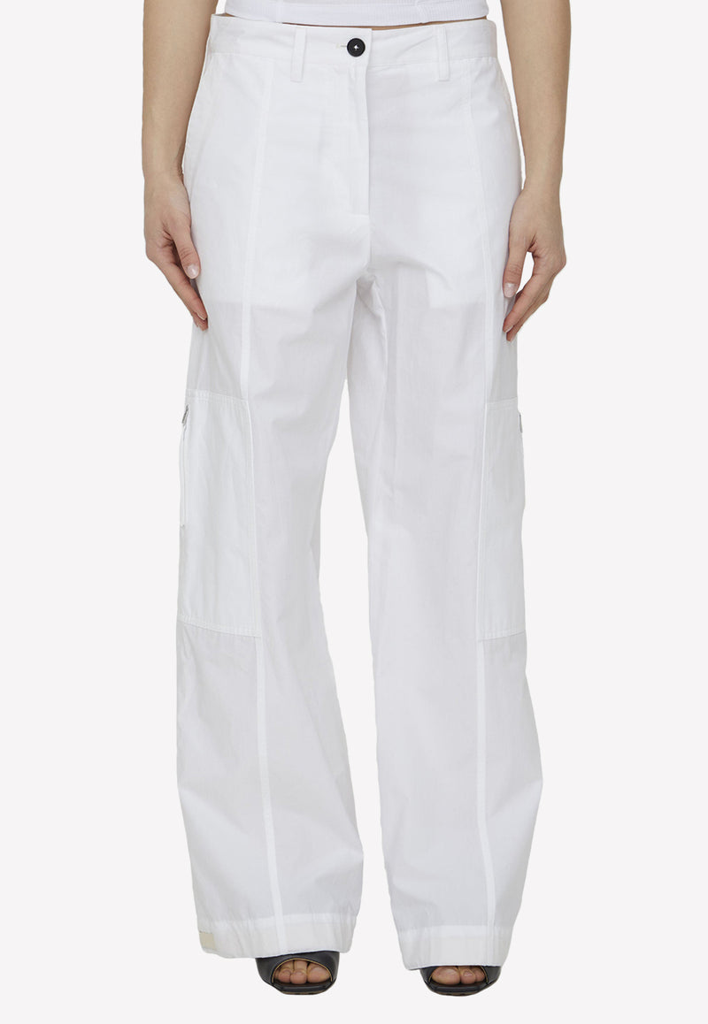 Jil Sander Wide-Leg Cargo Pants White J40KA0133-45127-100