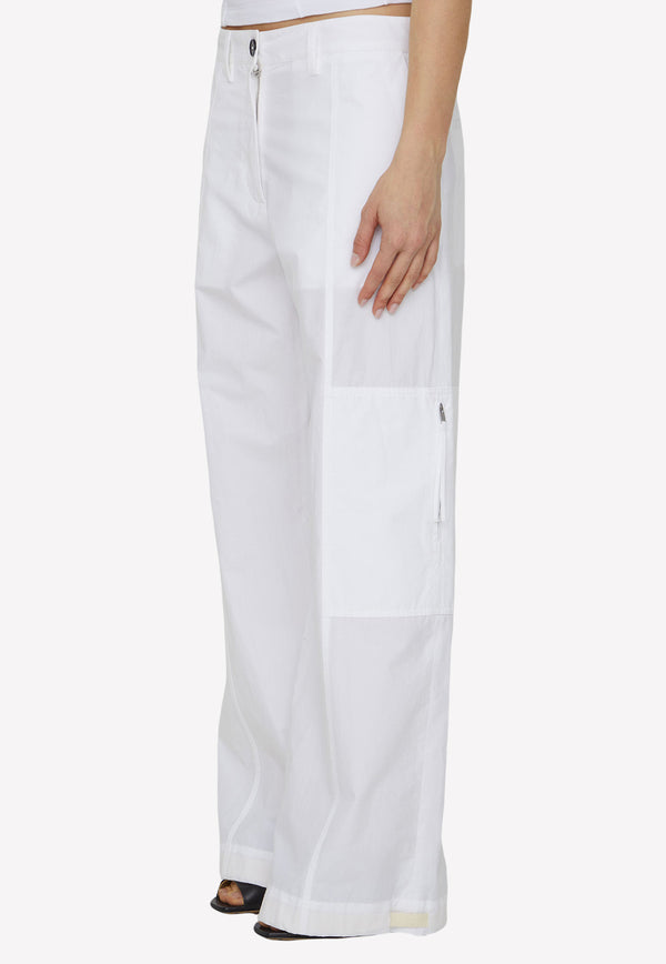 Jil Sander Wide-Leg Cargo Pants White J40KA0133-45127-100