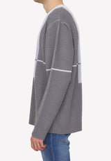 A-Cold-Wall Grid Sweater in Wool Blend Gray ACWMK083--MIDGRE