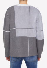 A-Cold-Wall Grid Sweater in Wool Blend Gray ACWMK083--MIDGRE