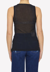 Jil Sander Semi-Sheer Sleeveless Top Black J02NL0106-J45144-001