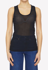 Jil Sander Semi-Sheer Sleeveless Top Black J02NL0106-J45144-001