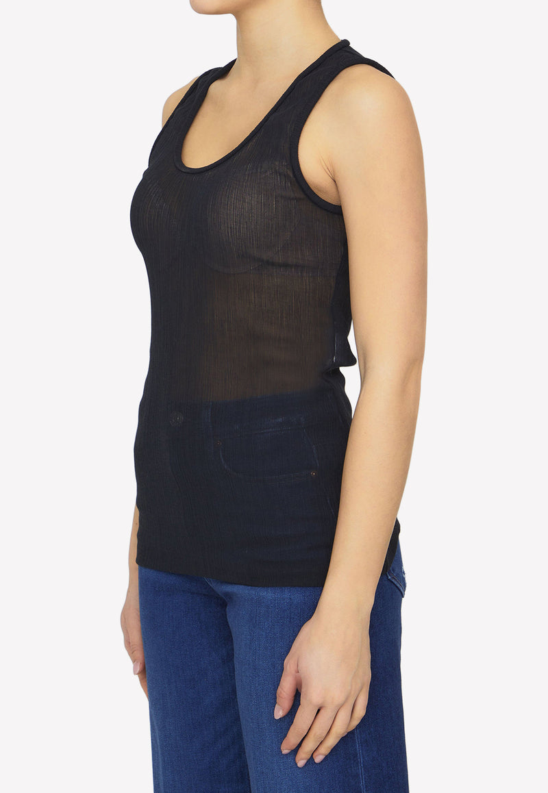 Jil Sander Semi-Sheer Sleeveless Top Black J02NL0106-J45144-001