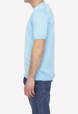 John Smedley Short-Sleeved Knitted T-shirt Blue BELDEN-30G-BLUE SPRING