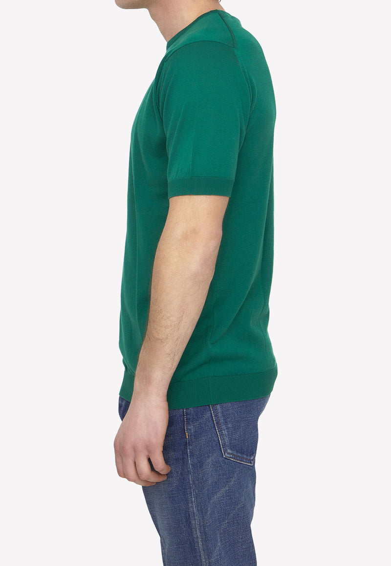 John Smedley Short-Sleeved Knitted T-shirt Green BELDEN-30G-SCOTCH GREN