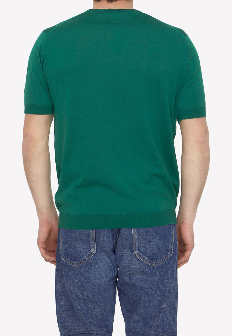 John Smedley Short-Sleeved Knitted T-shirt Green BELDEN-30G-SCOTCH GREN