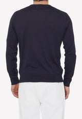 John Smedley Basic Knitted Sweater Blue HATFIELD-30G-NAVY