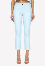 Arma Cropped Leather Pants 001L231005.02-STRETCH PLONGE-SKY Blue