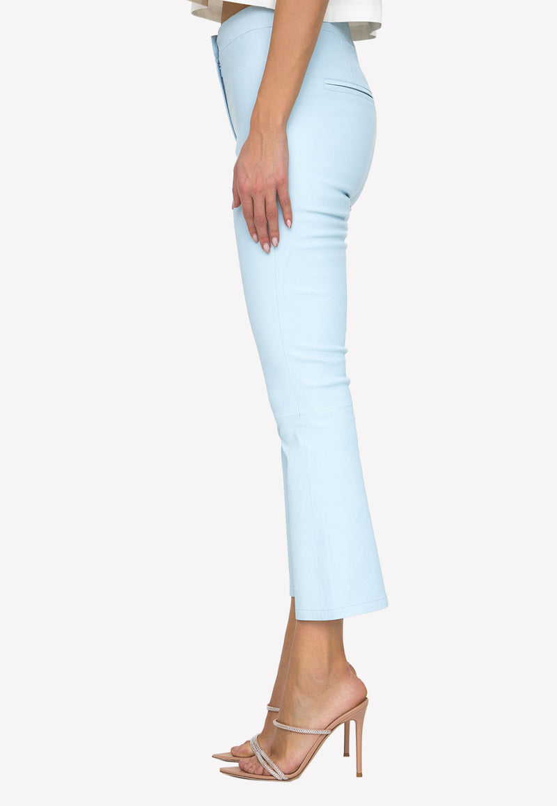 Arma Cropped Leather Pants 001L231005.02-STRETCH PLONGE-SKY Blue