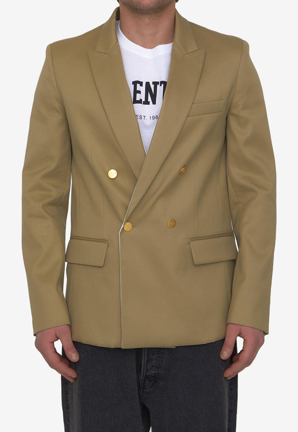 Valentino Double-Breasted Blazer 2V3CEE40903--LZ8 Brown