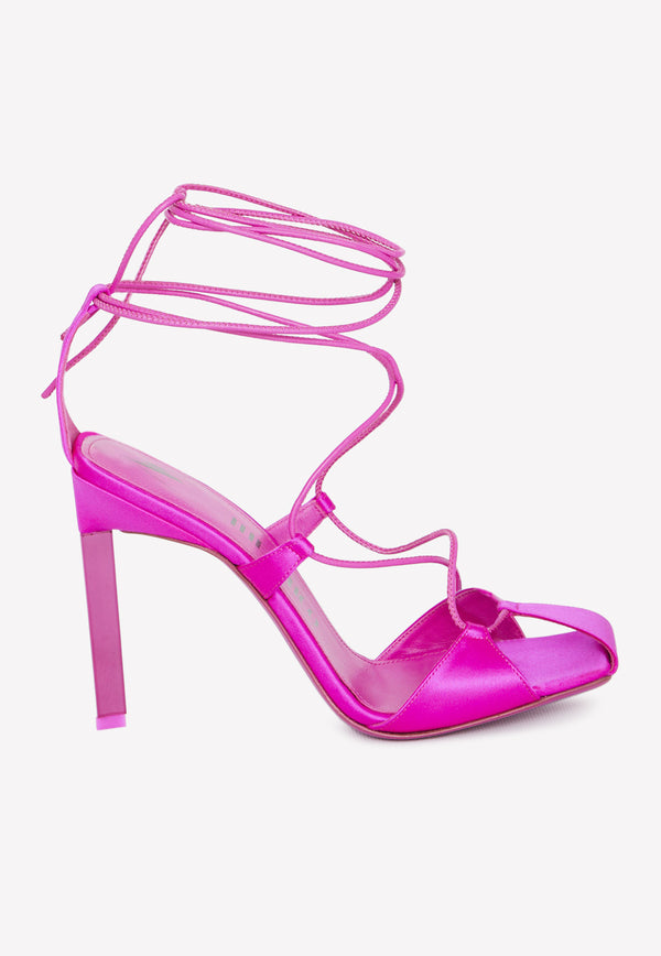 The Attico Adele 110 Lace-Up Satin Pumps Fuchsia 232WS411-V007-008