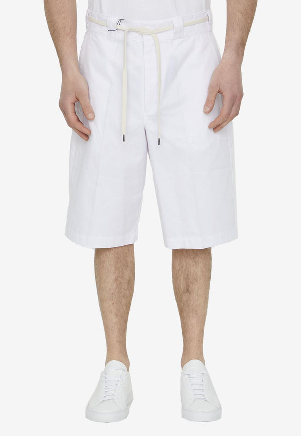 Drôle de Monsieur Twill Bermuda Shorts B-BS102-PL003--WT White