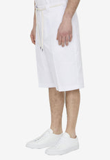 Drôle de Monsieur Twill Bermuda Shorts B-BS102-PL003--WT White