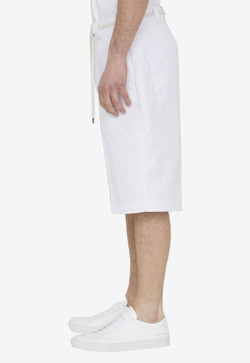 Drôle de Monsieur Twill Bermuda Shorts B-BS102-PL003--WT White