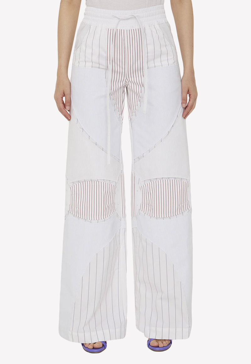 Off-White Motorcycle Wide-Leg Pants White OWCA166S23-FAB001-0184