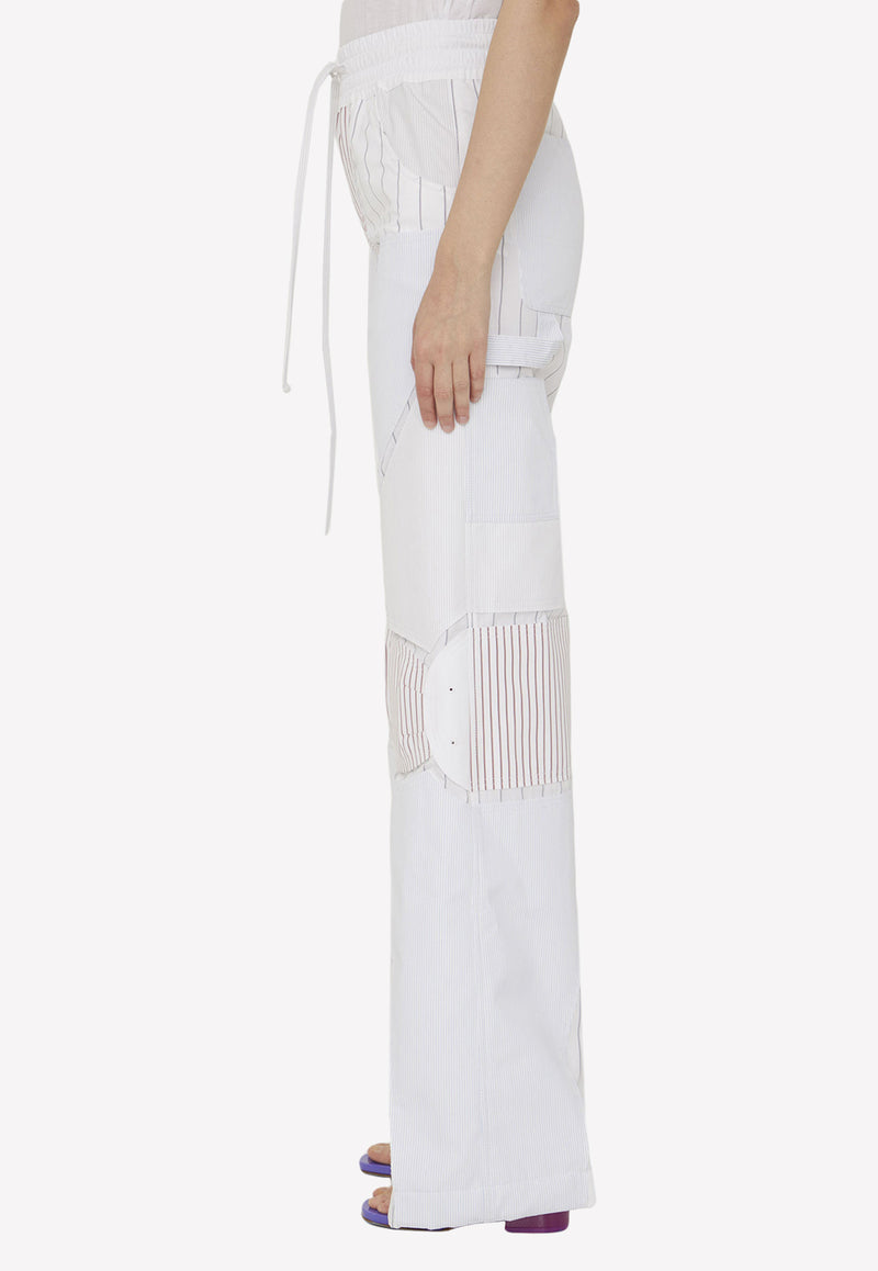 Off-White Motorcycle Wide-Leg Pants White OWCA166S23-FAB001-0184