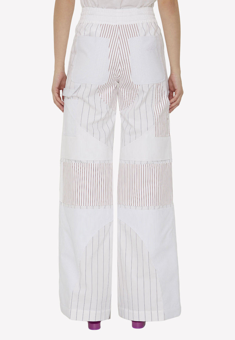 Off-White Motorcycle Wide-Leg Pants White OWCA166S23-FAB001-0184