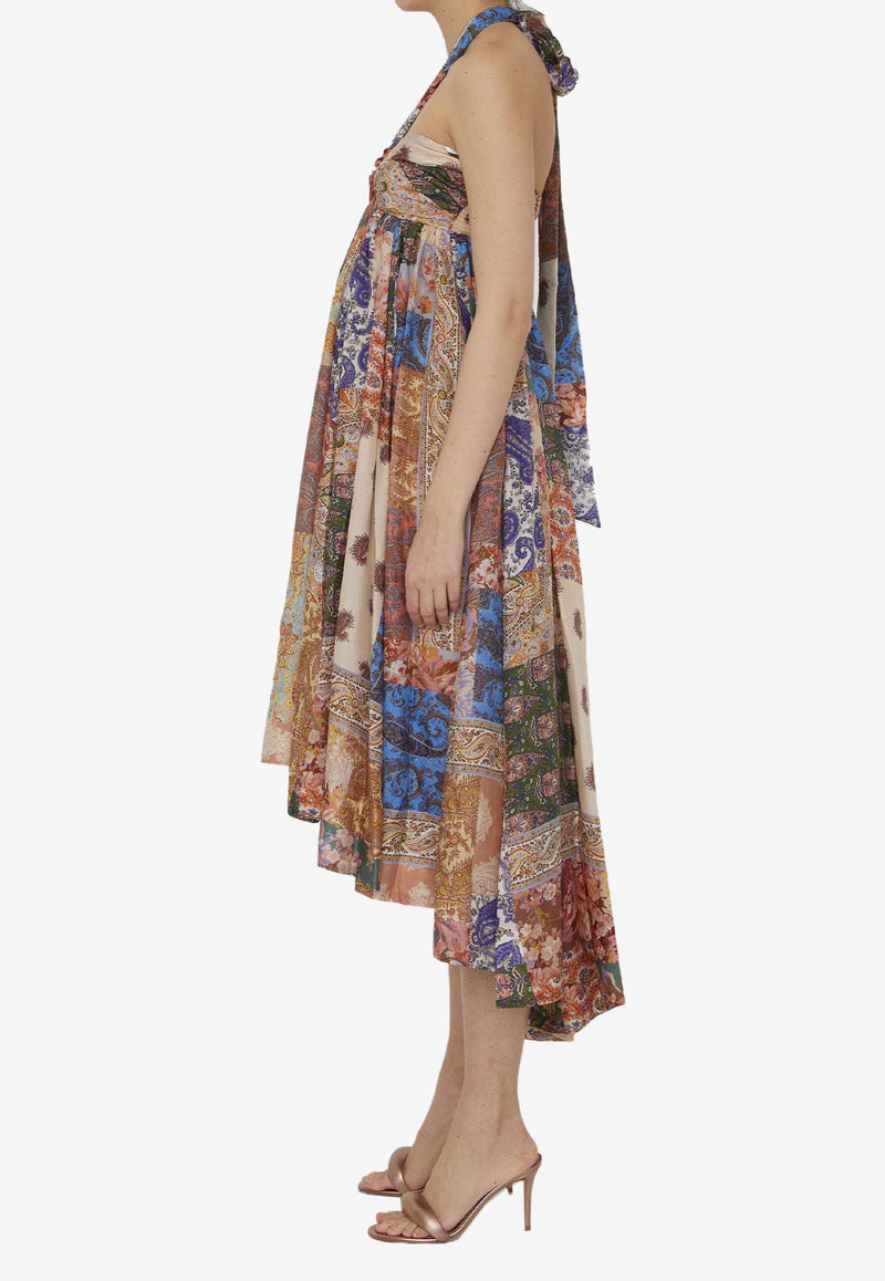 Zimmermann Devi Halter Patchwork Maxi Dress 7114DSS231--PTPS Multicolor