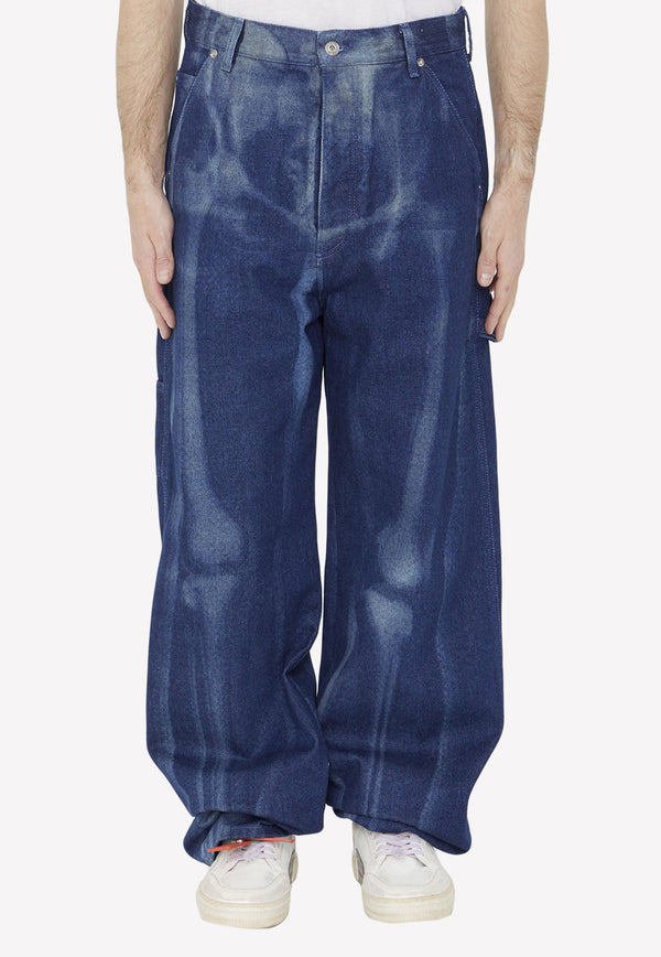 Off-White Body Scan Baggy Jeans Blue OMYA173S23-DEN001-6900