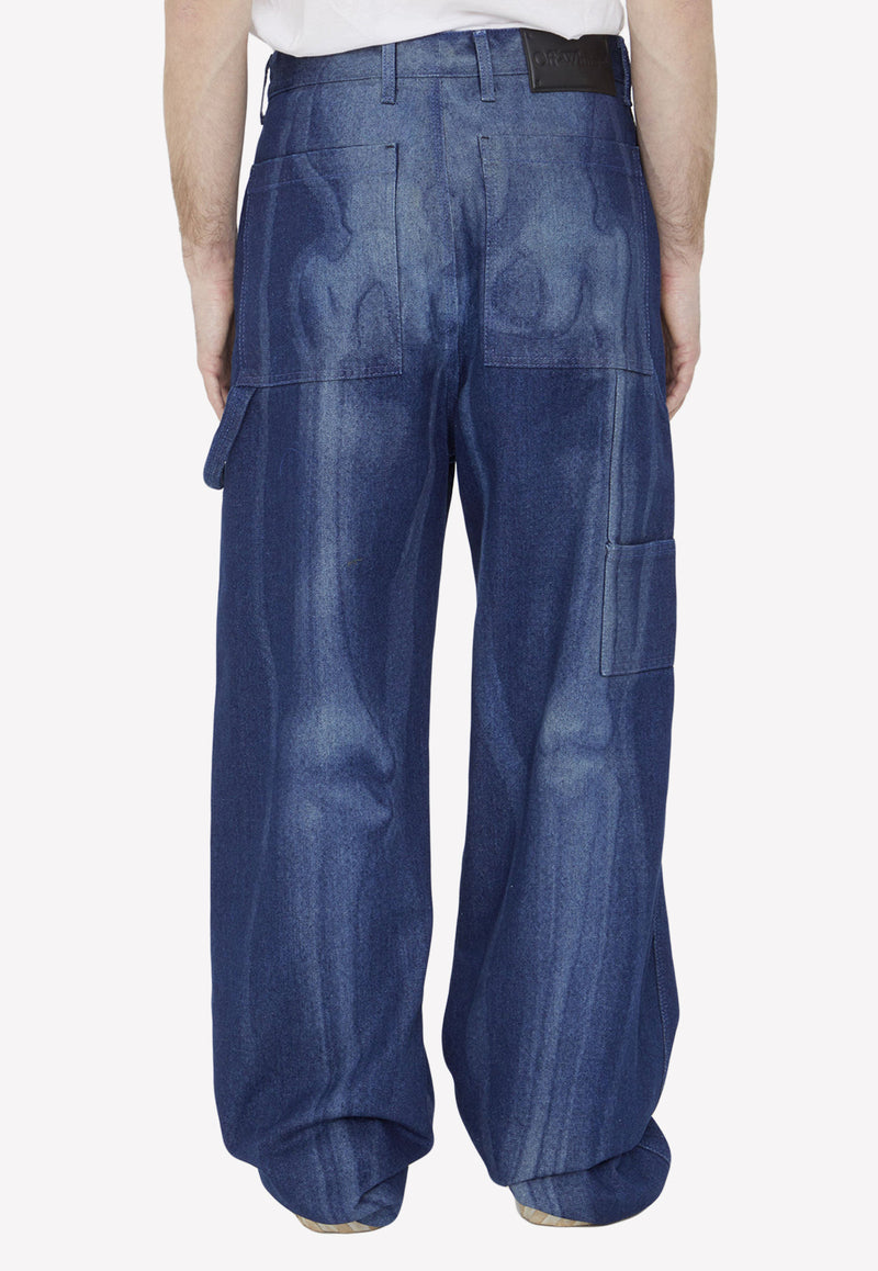 Off-White Body Scan Baggy Jeans Blue OMYA173S23-DEN001-6900