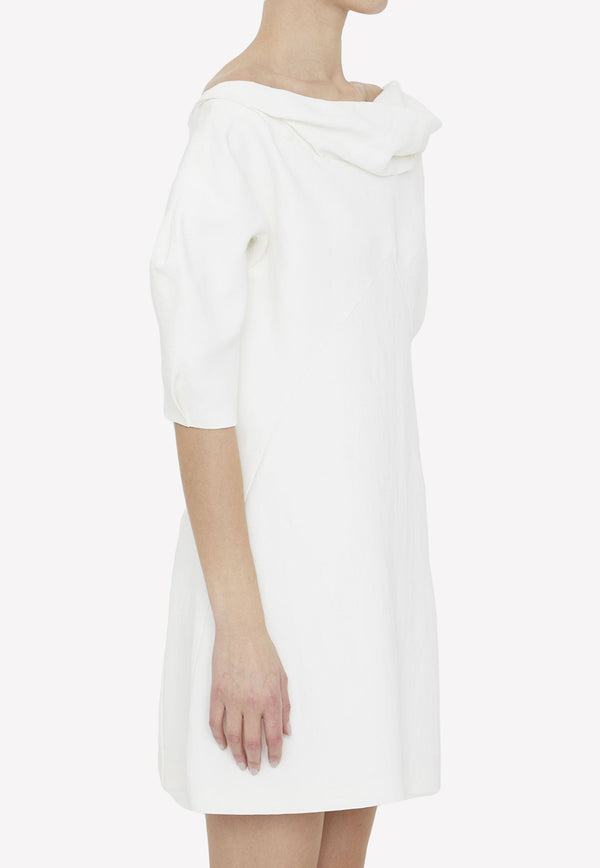 Jil Sander Cowl Neck Mini Dress White J03CT0116-J60004-100