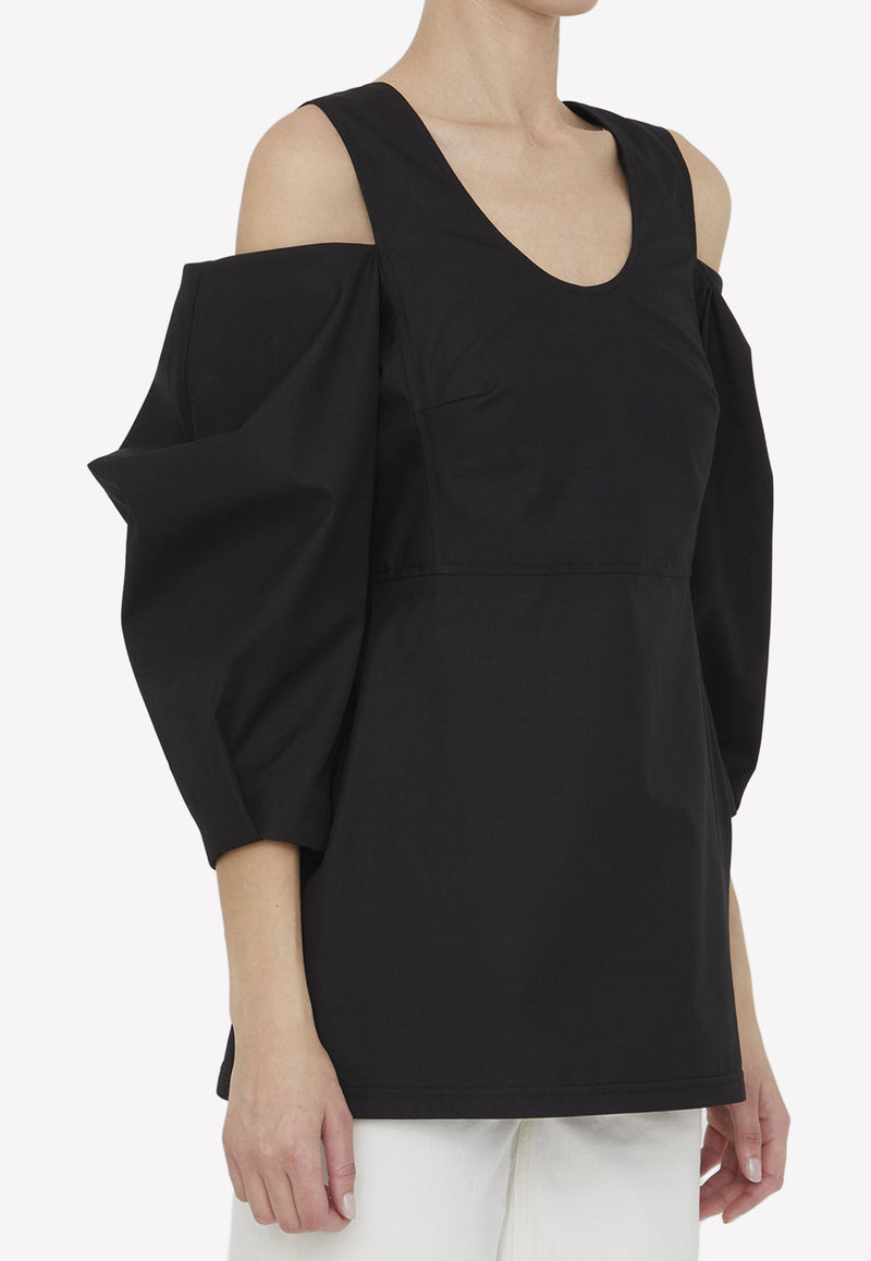 Jil Sander Cold-Shoulder Top Black J03NC0141-J46192-001