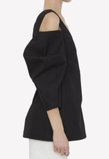 Jil Sander Cold-Shoulder Top Black J03NC0141-J46192-001