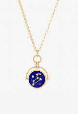 Falamank Written In The Stars Collection Double Sided Spin Pendant Necklace in 18-karat Yellow Gold with White Diamonds NK580