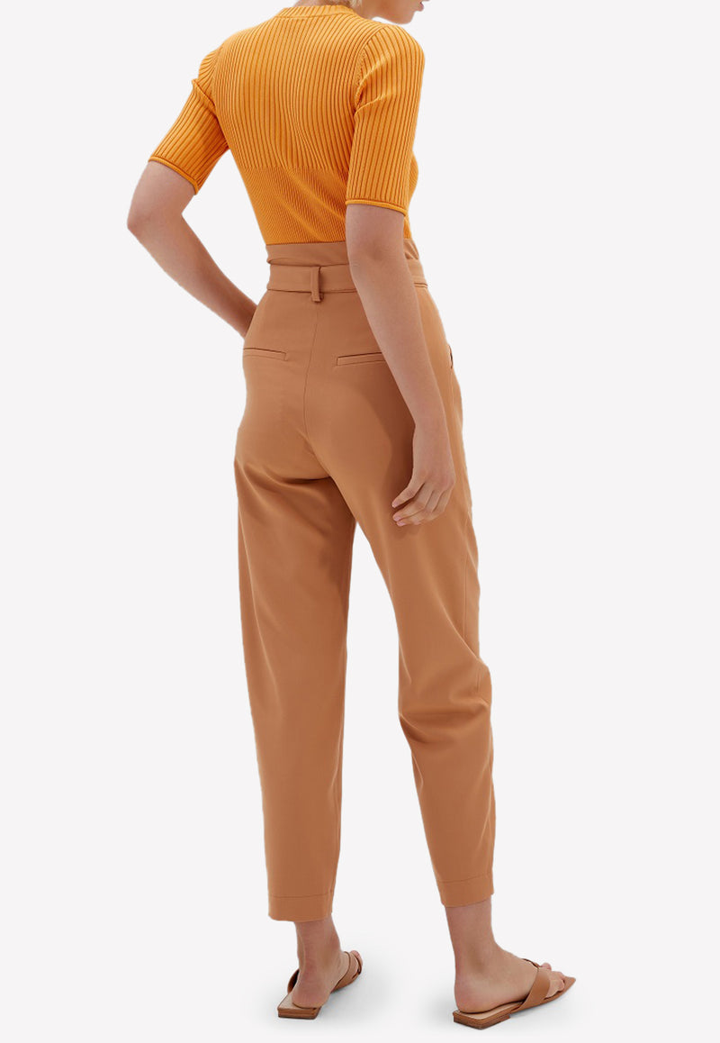 Jonathan Simkhai Brown Nikita Stretch Twill Tapered Pants NIKITAPANTSBROWN