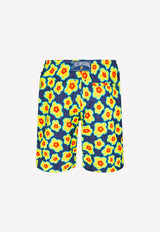 Vilebrequin Okohina 1981 Flower Turtles Nylon Swim Shorts Blue OKHU1J81-318