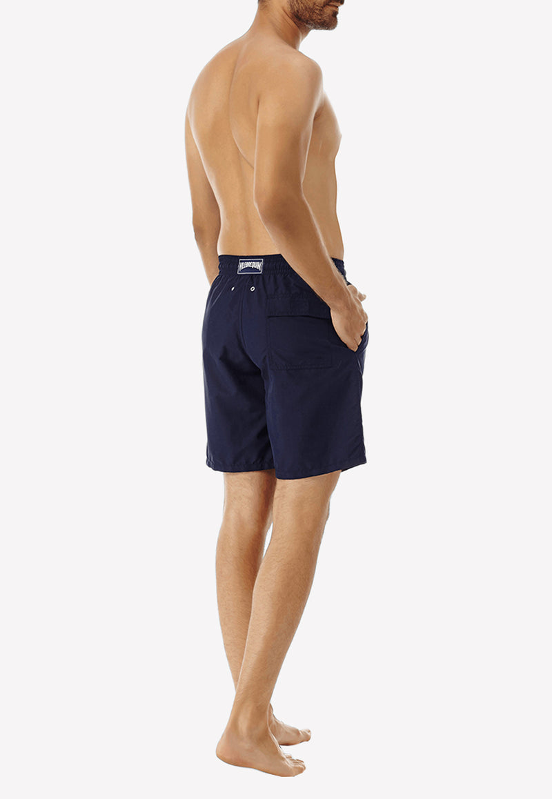 Vilebrequin Solid Long Swim Shorts Navy OKOC1A00-390