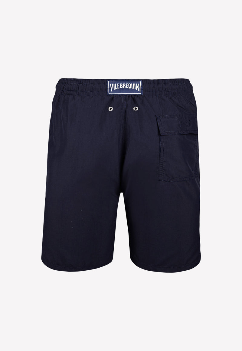 Vilebrequin Solid Long Swim Shorts Navy OKOC1A00-390