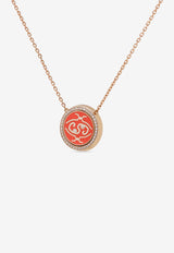 Intisars Me Oh Me VIP Full Pavé Orange 18K Rose Gold Diamond Necklace Orange