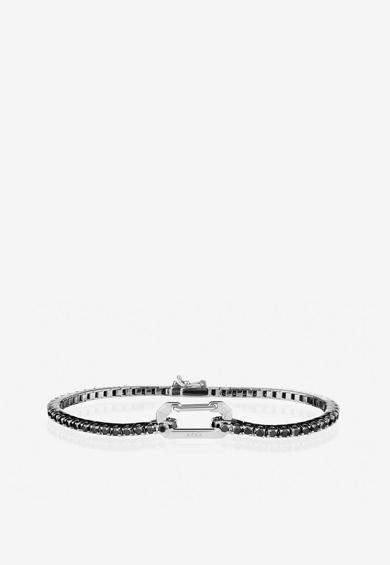 EÉRA Special Order - Paris Diamond Paved Bracelet in 18-karat Black Gold Black PABRFP03U1